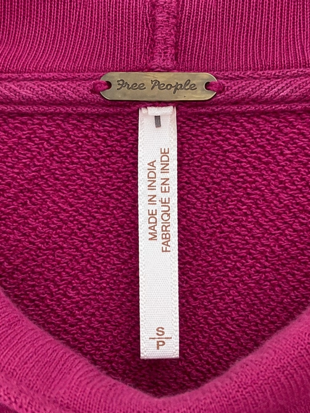 Free People S Magenta Hoodie Gauze Skirt Sweatshirt Midi Dress Boho FP - Picture 5 of 13